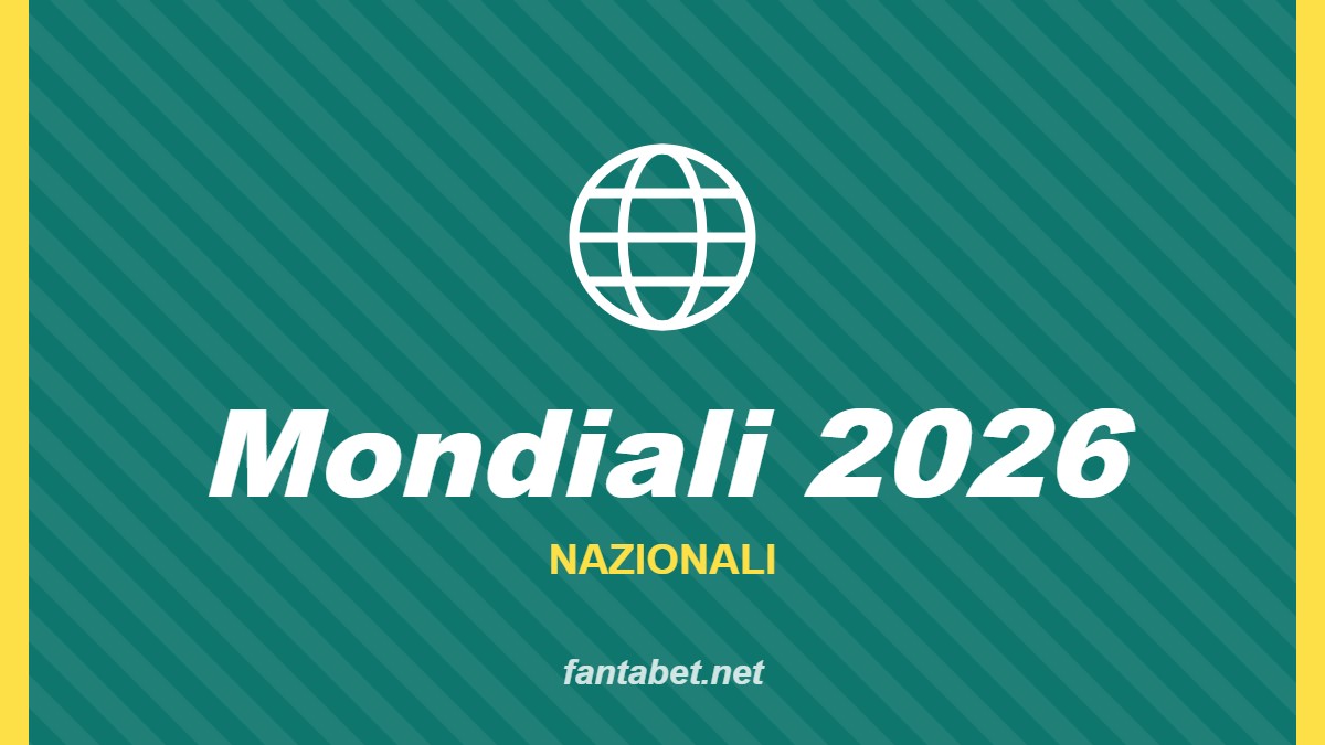 Mondiali 2026 – Nazionali: grafica fantabet.net con mappamondo su sfondo verde acqua